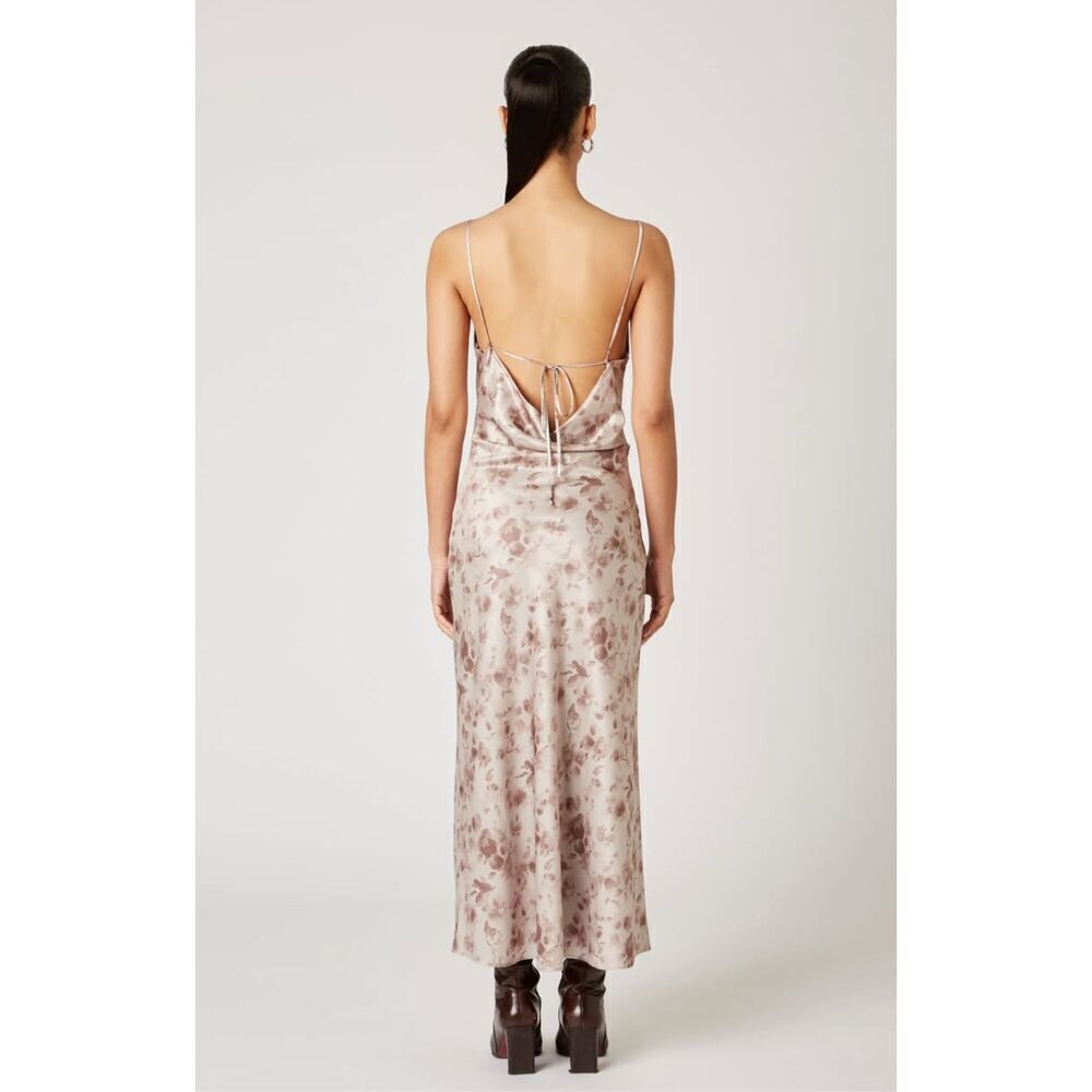 NIA MELANIE Satin maxi dress - TRUFFLE size S NWT$108 - Picture 3 of 6